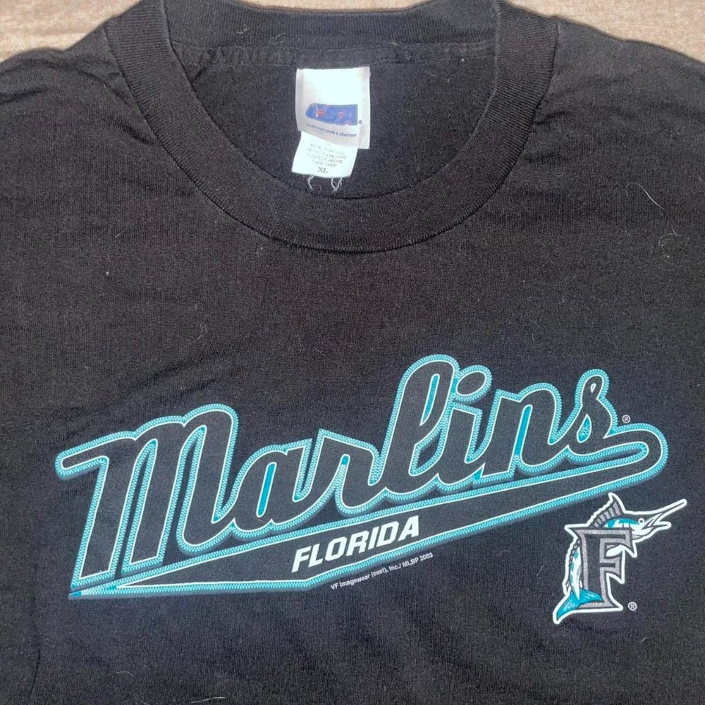 Vintage Y2K Florida Marlins Sportswear T-shirt XL - Picture 2 of 4